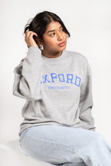 Grey Oxford University Oversized Sweatshirt