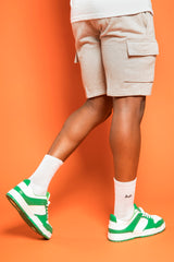 Mens Grey Cargo Sweat Shorts