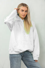 Bleach Grey Statement Oversized Hoodie with Cross Embroidery