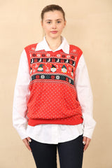 Red Montana Christmas Knitted Vest