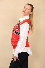 Red Montana Christmas Knitted Vest