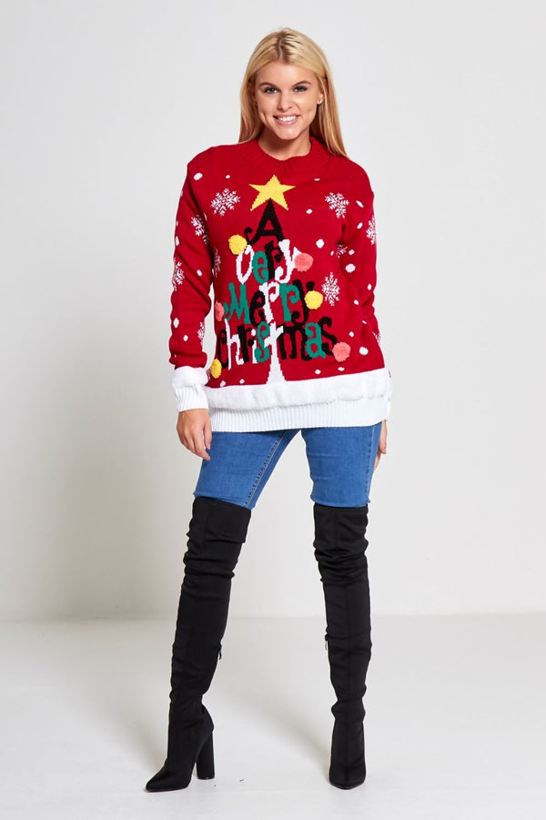 Red A Very Merry Christmas Jumper