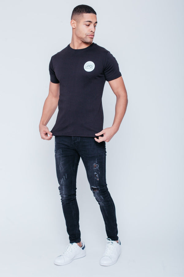 Mens Black JYO Logo Print T-Shirt