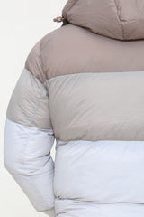 Mens Beige Ombre Puffer Hooded Coat 