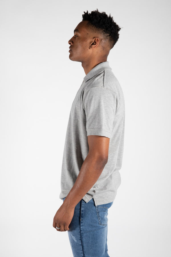 Mens Grey Half Sleeve Polo T -Shirt