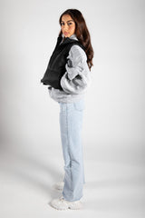 Black Cropped Puffer Gilet