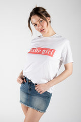 White "Baby Girl" Oversized Tee