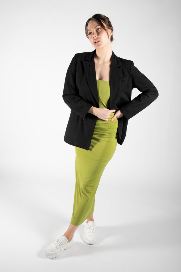 Black Oversized Double Breasted Lightweight Blazer 