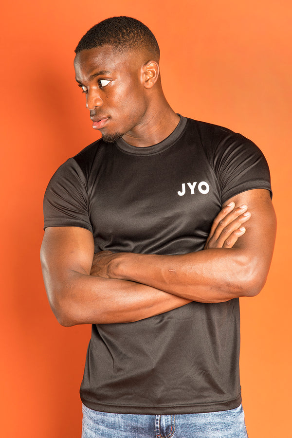 Mens Black JYO Logo Print T-Shirt
