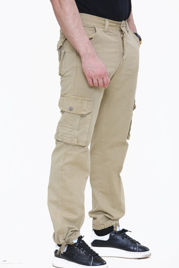 Mens Beige Cargo Trousers 