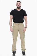 Mens Beige Cargo Trousers 