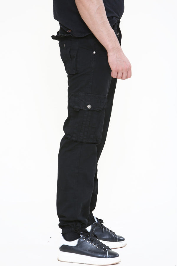 Mens Black Cargo Trousers 