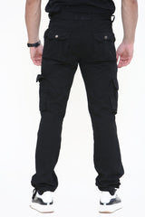 Mens Black Cargo Trousers 