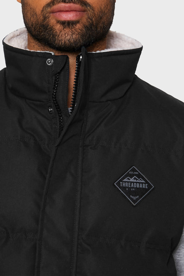 Mens Black Puffer Gilet