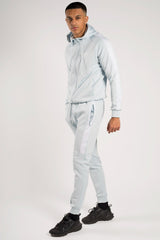 Mens Aqua And White Striped Tracksuit