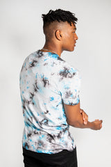 Mens Blue Black and White Tie Dye T-Shirt