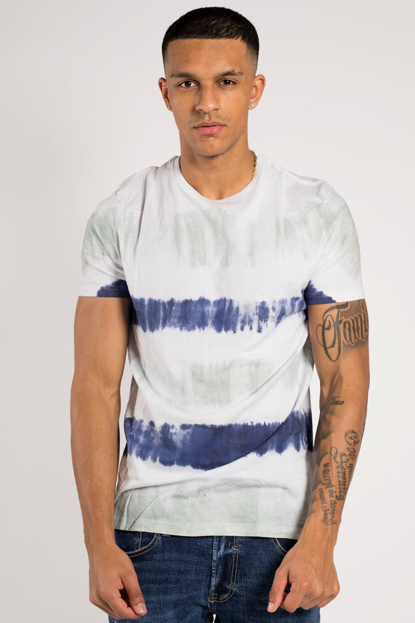 Mens Navy Tie Dye Oversized T-Shirt