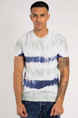 Mens Navy Tie Dye Oversized T-Shirt