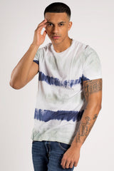Mens Navy Tie Dye Oversized T-Shirt