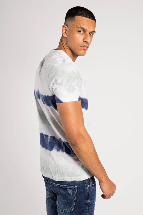 Mens Navy Tie Dye Oversized T-Shirt