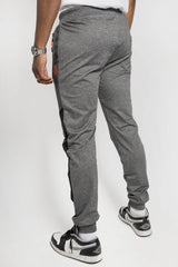 Mens Charcoal And Black Striped Jogger