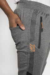 Mens Charcoal And Black Striped Jogger