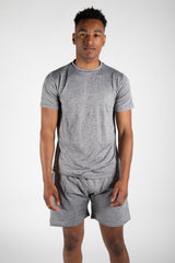 Mens Charcoal Marl Active T-Shirt & Shorts Set