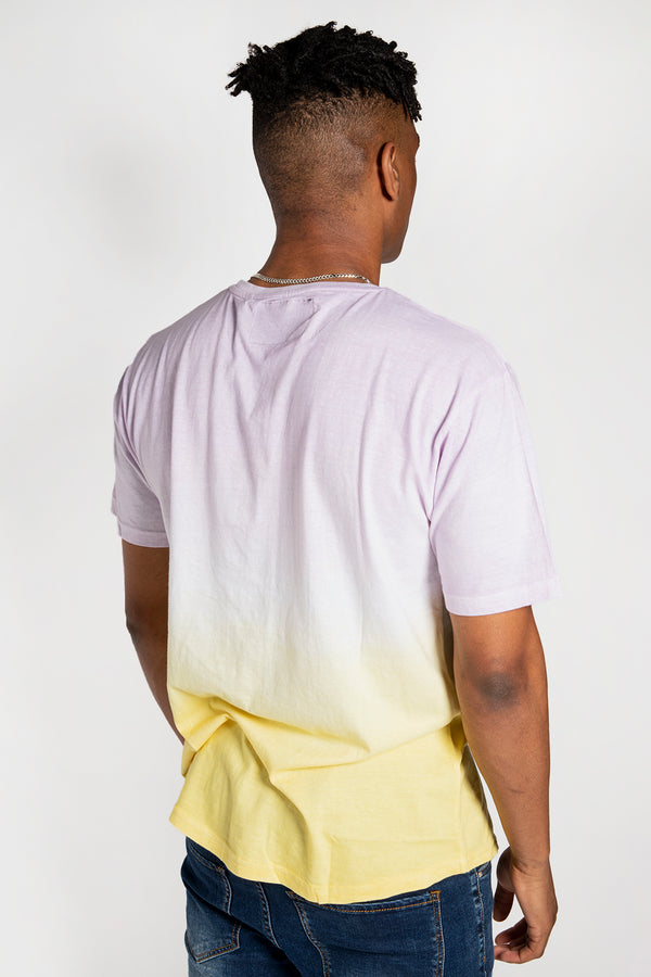 Mens Purple And Yellow Graphic T-Shirt