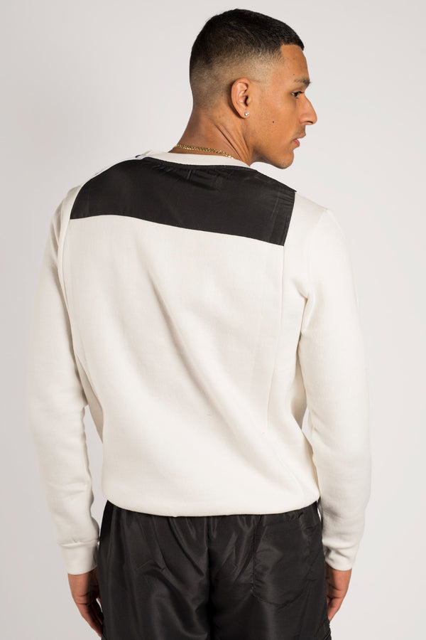 Mens White And Black Colourblock Short Set