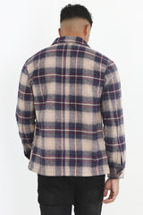 Mens Check Button Through Shacket