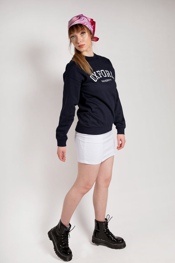 Navy Oxford University Oversized Sweatshirt