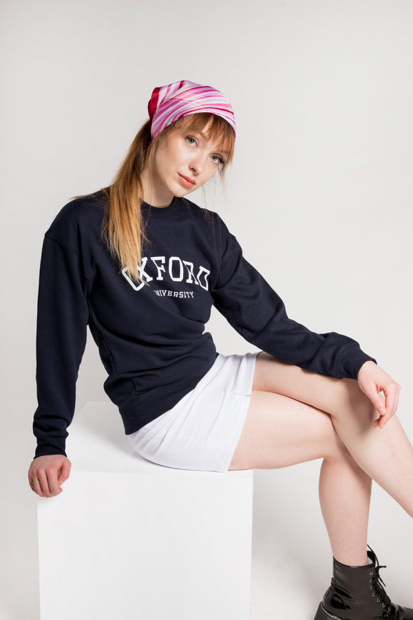 Navy Oxford University Oversized Sweatshirt
