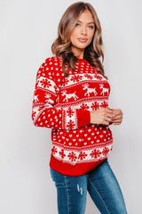 Plus Size Red Snowflake Knitted Christmas Jumper