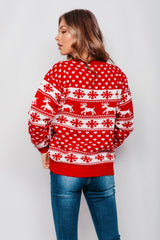 Plus Size Red Snowflake Knitted Christmas Jumper