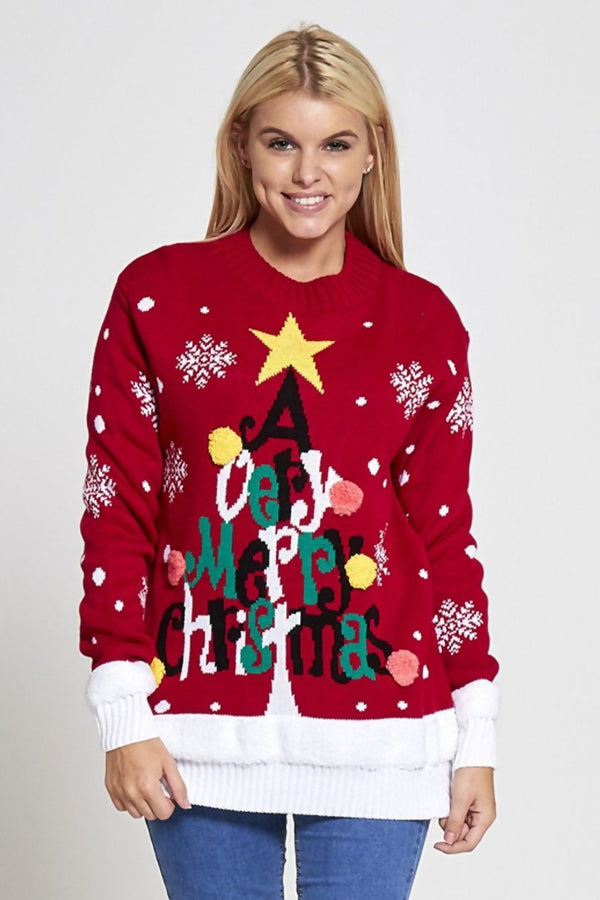 Plus Size Red A Very Merry Christmas Jumper 
