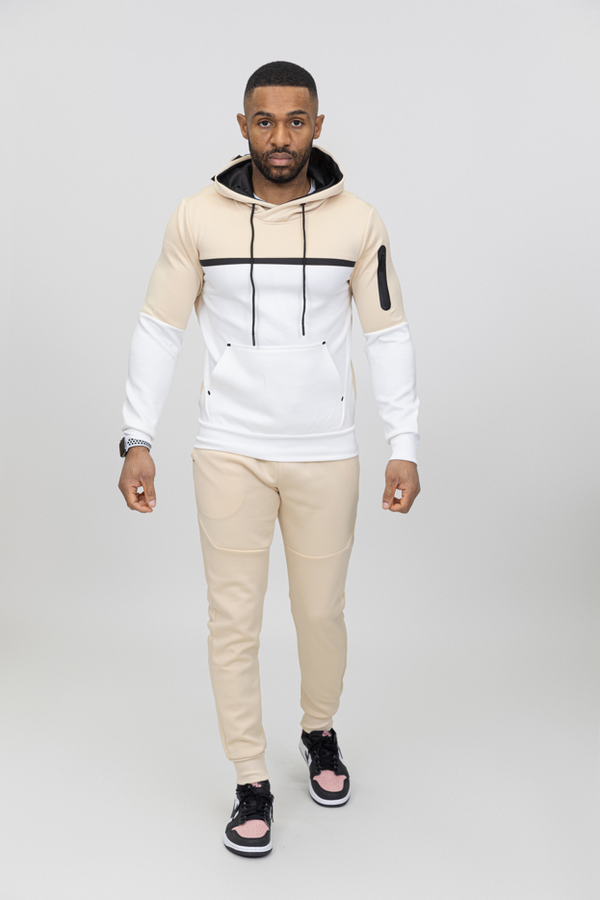 Beige Modern Two-Tone Activewear Outfit with Sleek Design