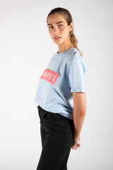 Blue "Baby Girl" Graphic Print Oversized T-Shirt