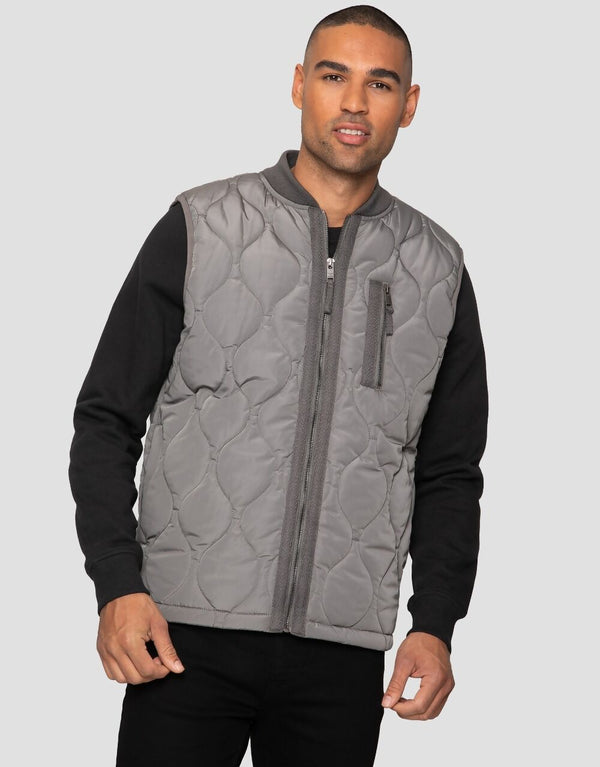 Mens Grey Lightweight Onion Quilted Gilet