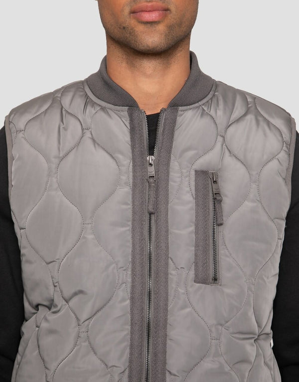 Mens Grey Lightweight Onion Quilted Gilet