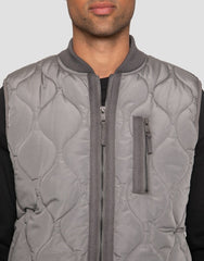 Mens Grey Lightweight Onion Quilted Gilet