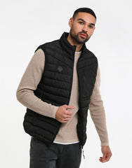 Mens Black Lightweight Padded Gilet