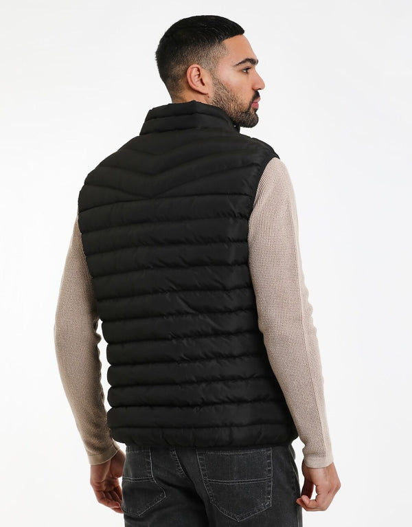 Mens Black Lightweight Padded Gilet
