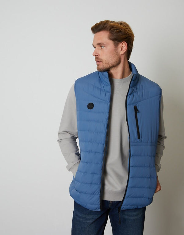 Mens Denim Blue Lightweight Padded Gilet