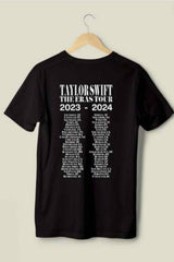 Black Taylor Eras Tour 2 Sided Print T-Shirt