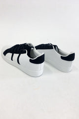 Mens White And Navy Trainers