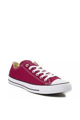 Wine Canvas Stripe Sole Flat Trainers