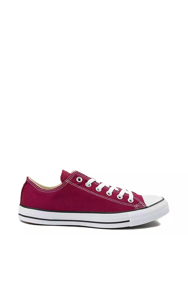 Wine Canvas Stripe Sole Flat Trainers