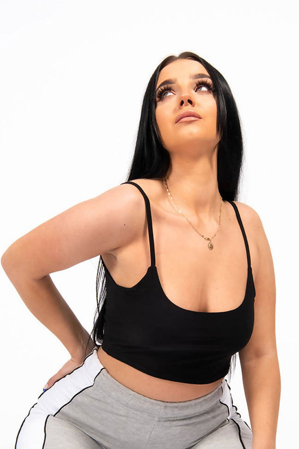 Black Double Layer Slinky Bralet