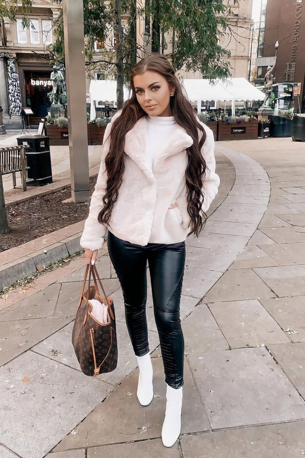 Black High Waisted Faux Leather Biker Leggings