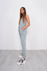 Sage Zip Up Pocket Detail Jumpsuit